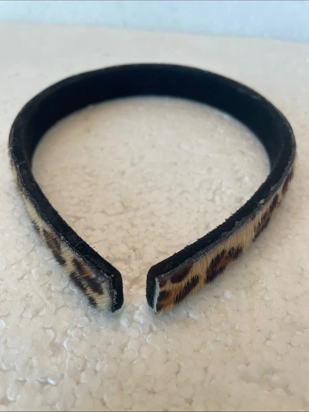 Vintage 90s Slender Leopard Print Calf Headband women’s hair accessory one size
